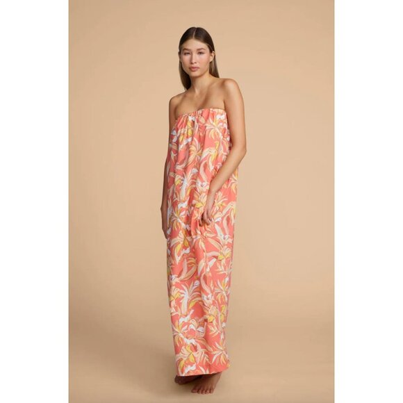 MIKOH Papio Strapless Maxi Dress Orange Womens Size 2 Medium - Picture 1 of 9